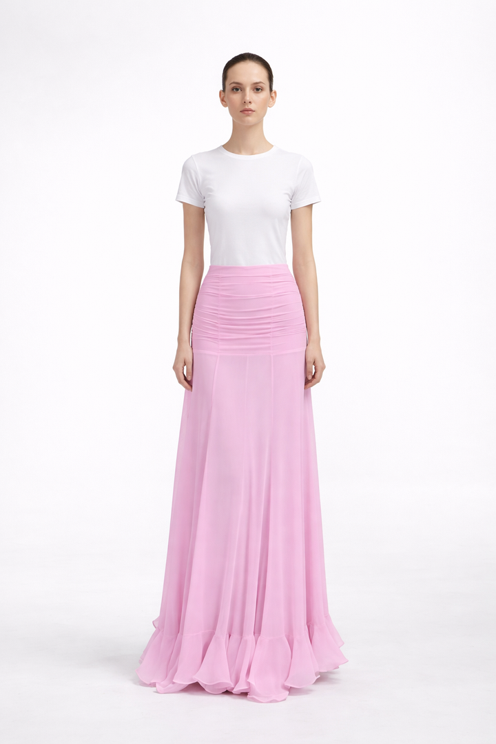 Elegant High-Waist Mermaid Maxi Skirt – PINKOR