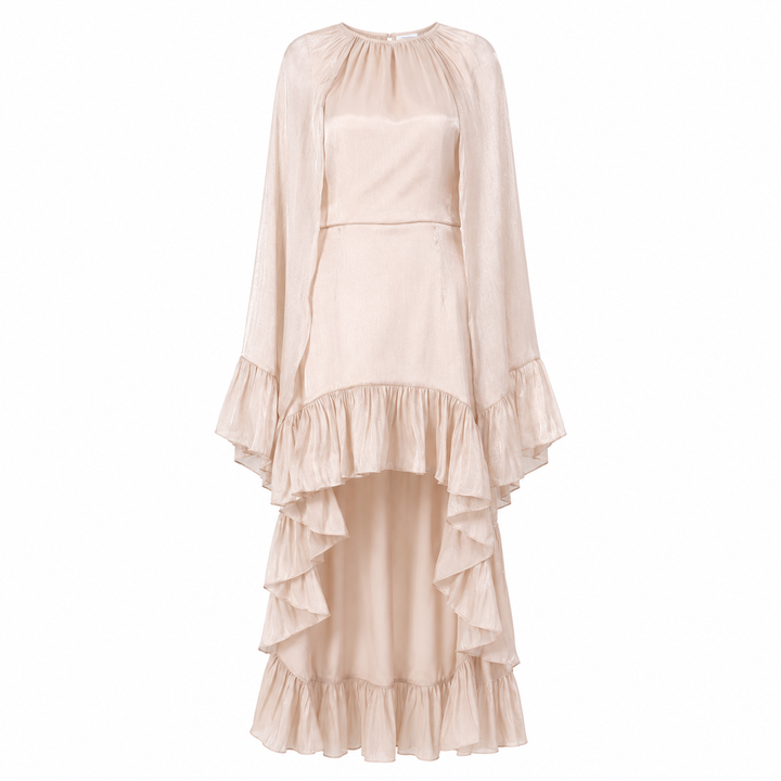 Blush High-Low Ruffle Maxi Dress - Serenity