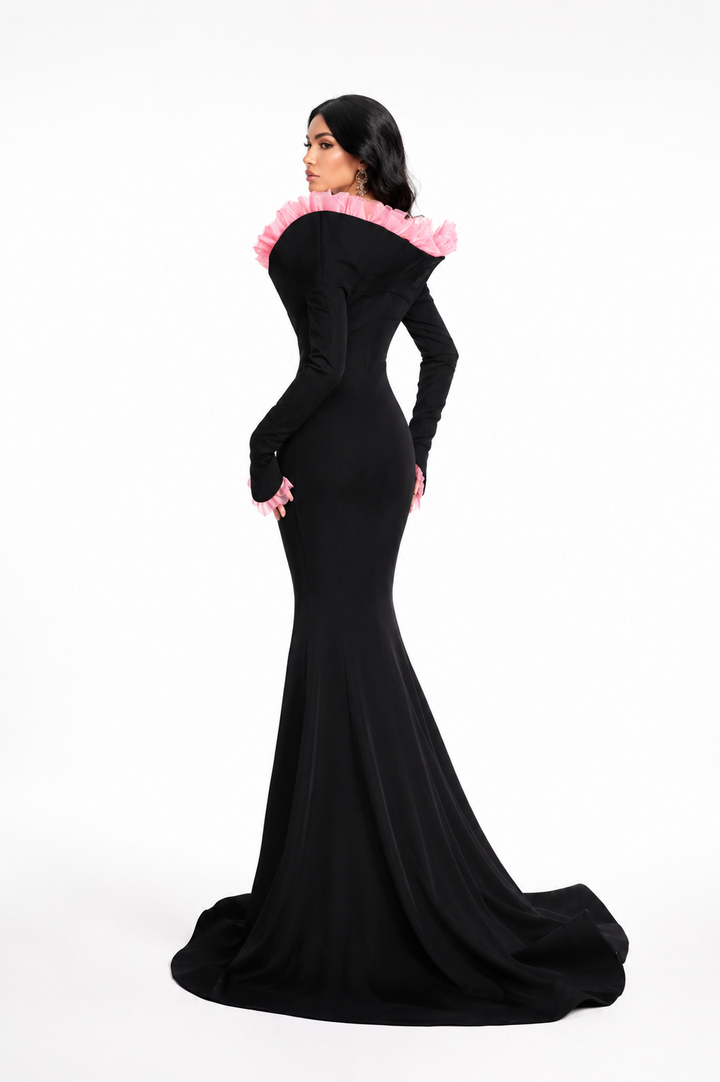 Black Floral Mermaid Maxi Dress – ROSABELLE