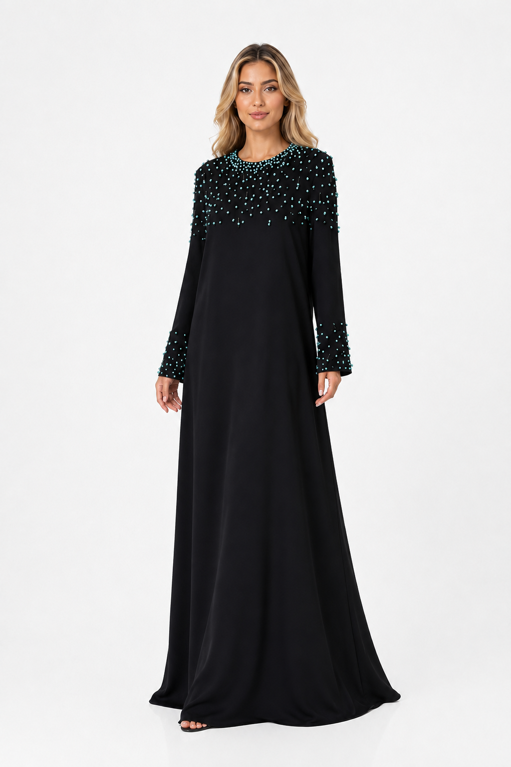 Crystal Beaded Maxi Dress - Ruby