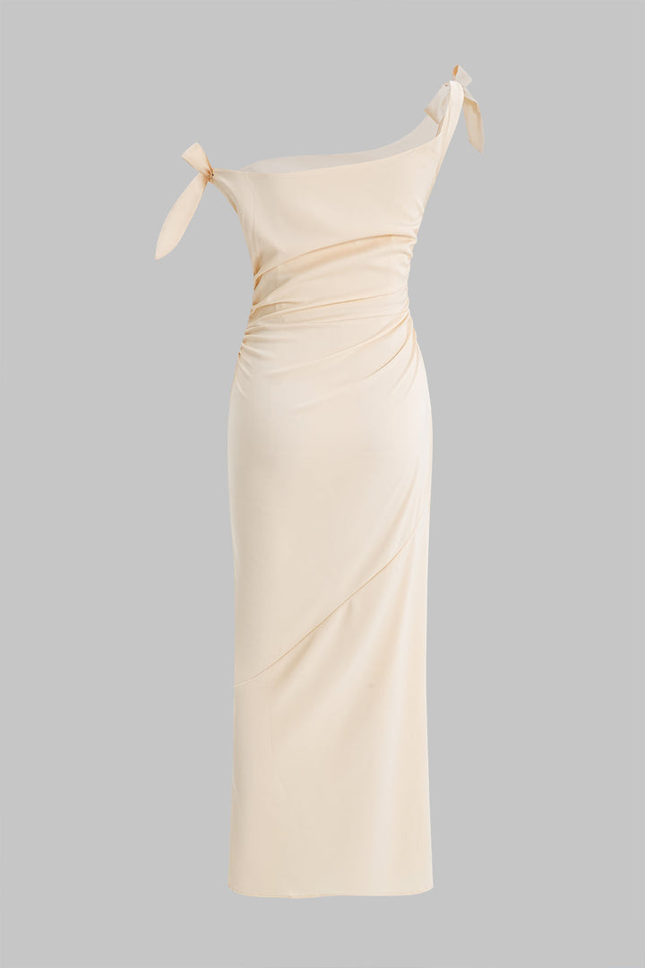 One Shoulder Strappy Sleeveless Maxi Dress