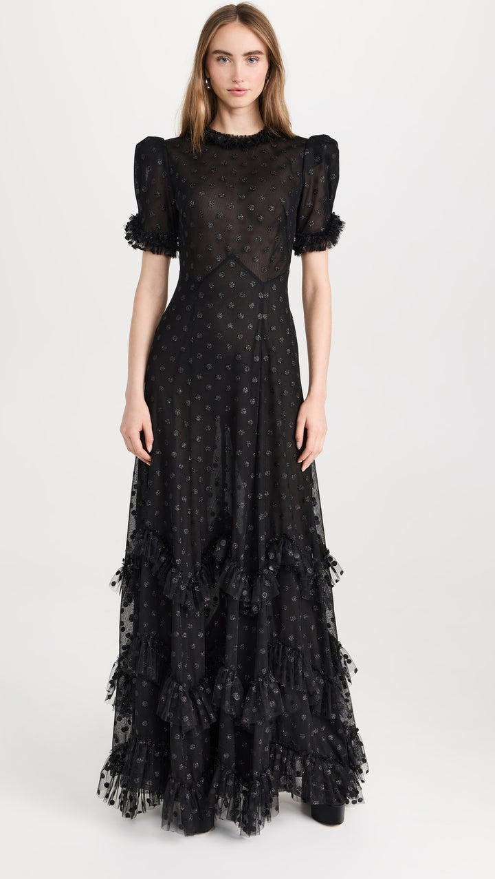 فستان من التول المكشكش بأكمام منفوخة – فييني