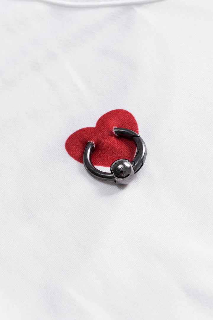 Heart Print Metallic Tank Top