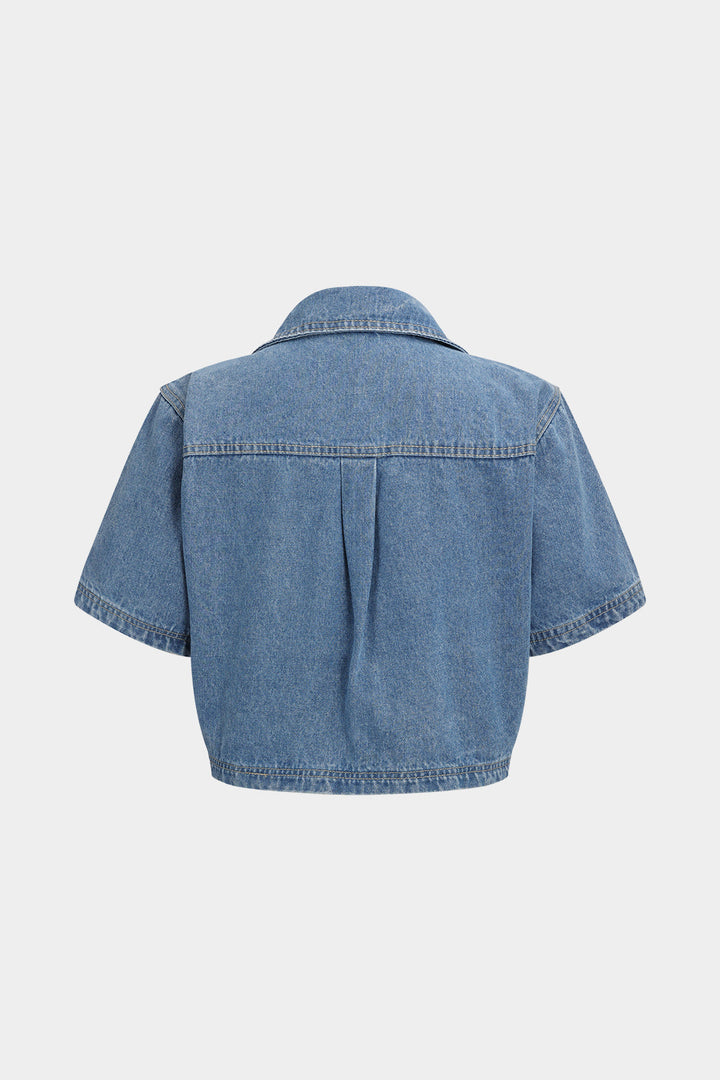 Denim Pocket Short Sleeve Shirt