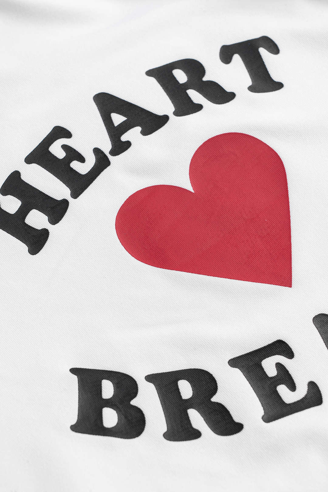 Heart Letter Print Round Neck Short Sleeve T-Shirt