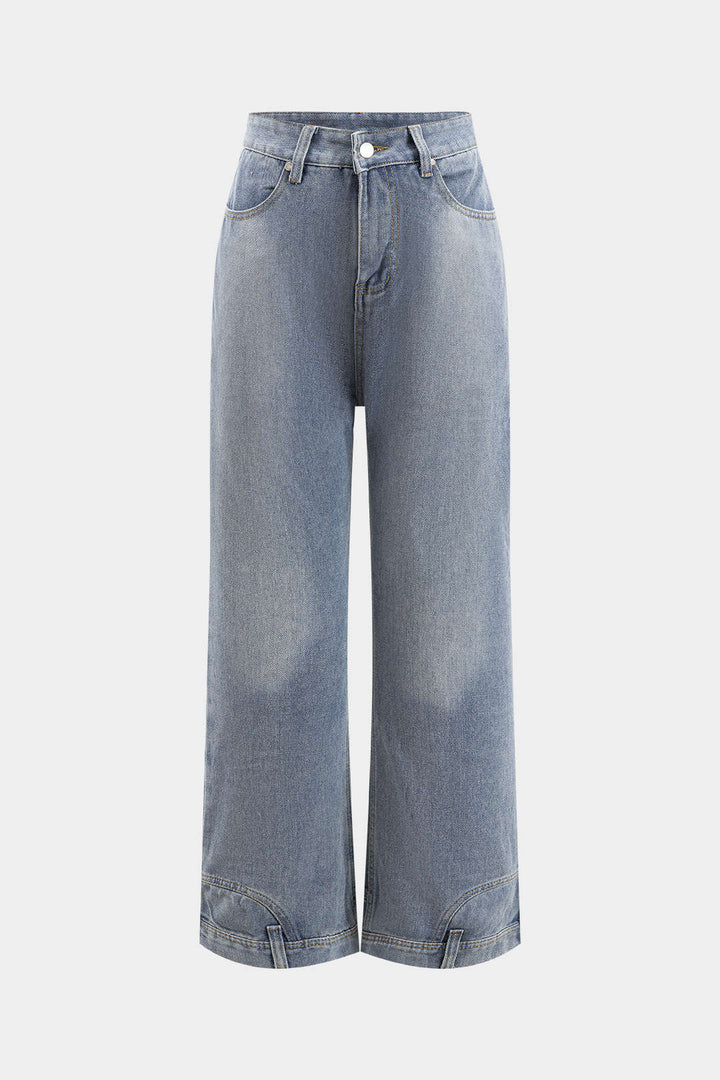 Faded Wide Leg Jeans