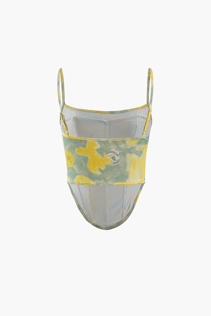 Printed Corset Cami Top And Mini Skirt Set