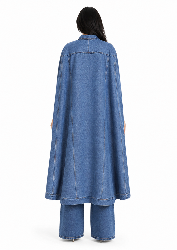 Cape Sleeve Denim Jacket - Cascade