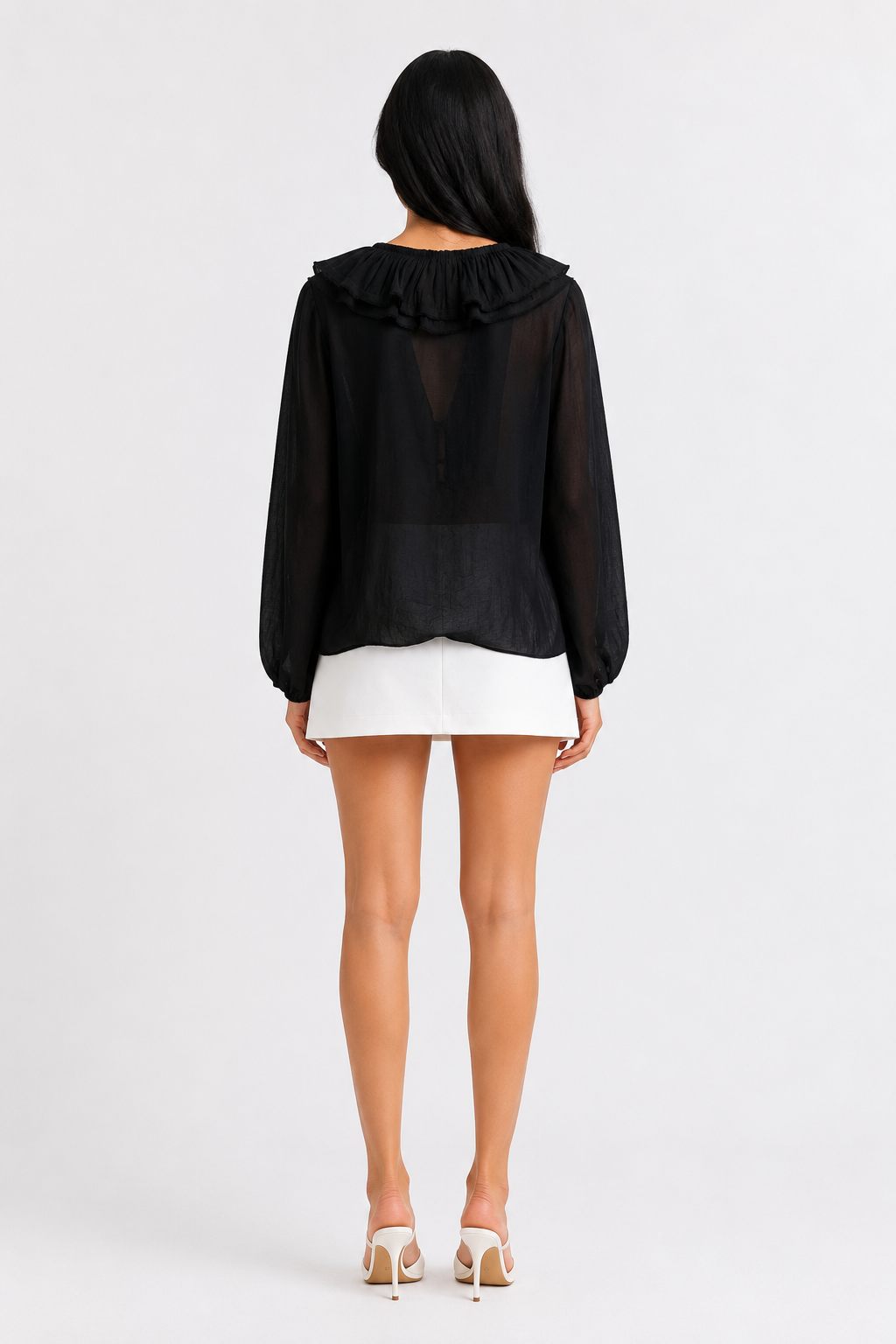 Blush Ruffle Tie-Neck Blouse - Romance