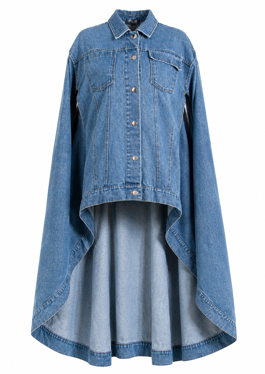 Cape Sleeve Denim Jacket - Cascade