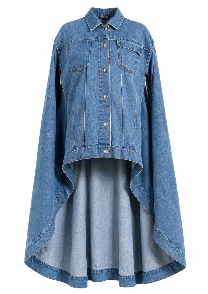 Cape Sleeve Denim Jacket - Cascade