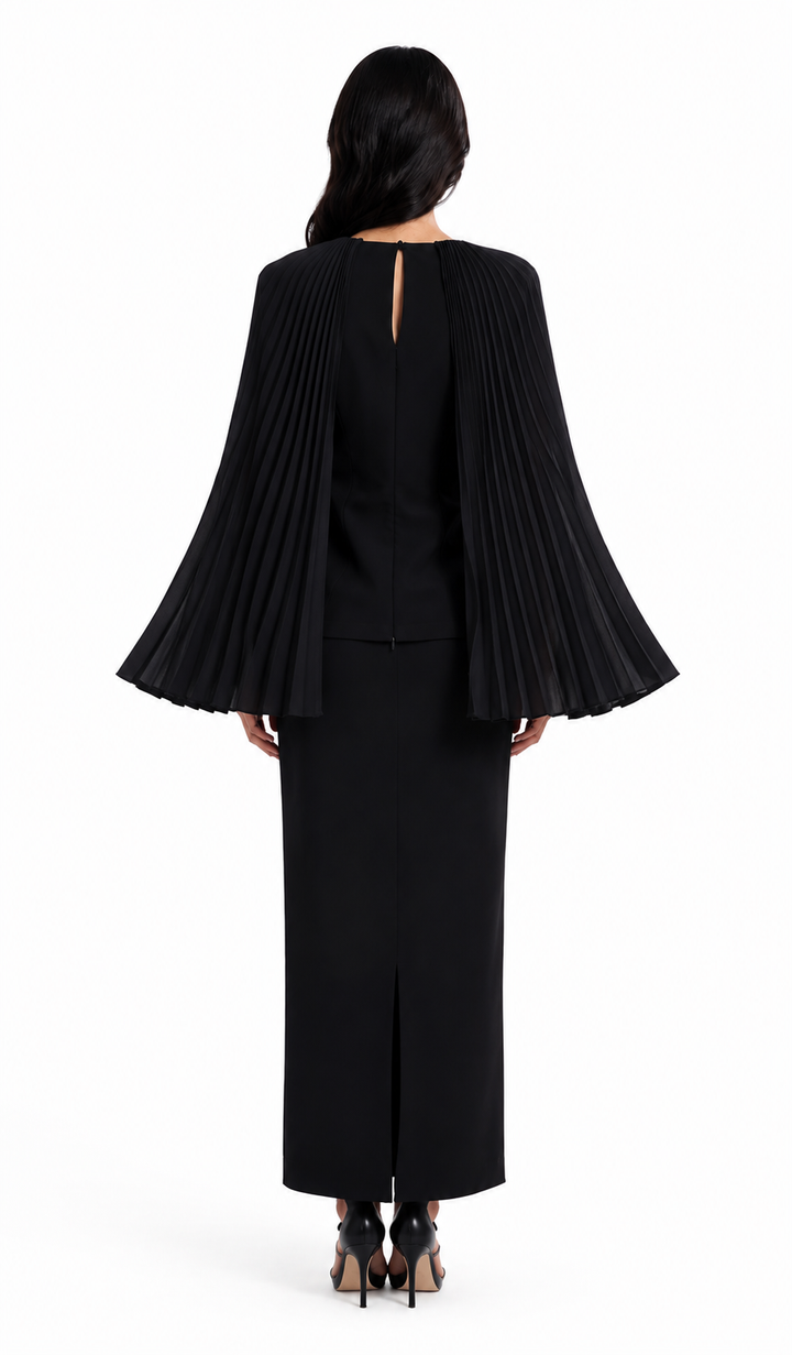Pleated Cape Sleeve Blouse – ELIORA