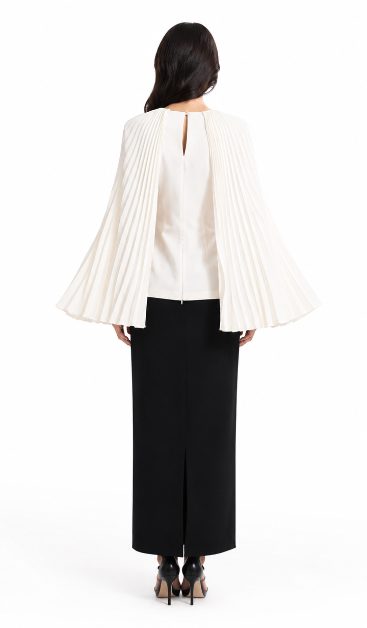Pleated Cape Sleeve Blouse – ELIORA
