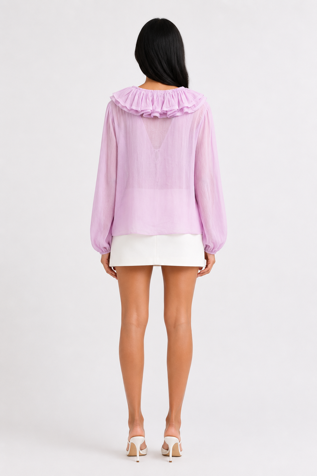 Blush Ruffle Tie-Neck Blouse - Romance
