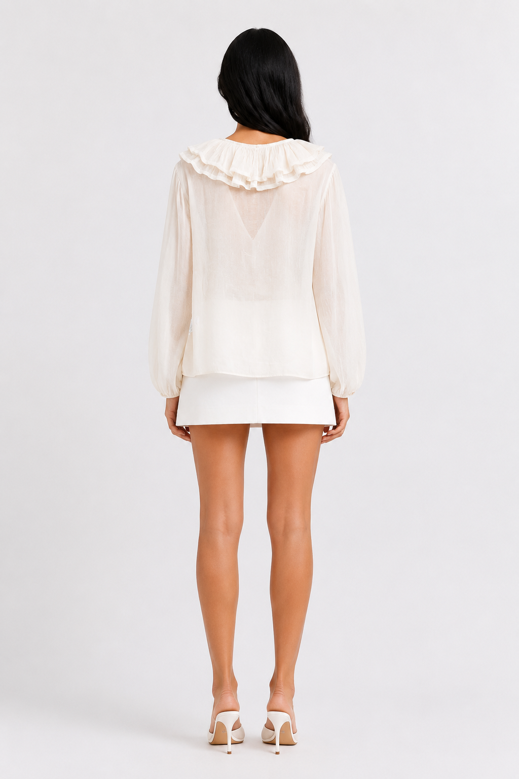 Blush Ruffle Tie-Neck Blouse - Romance