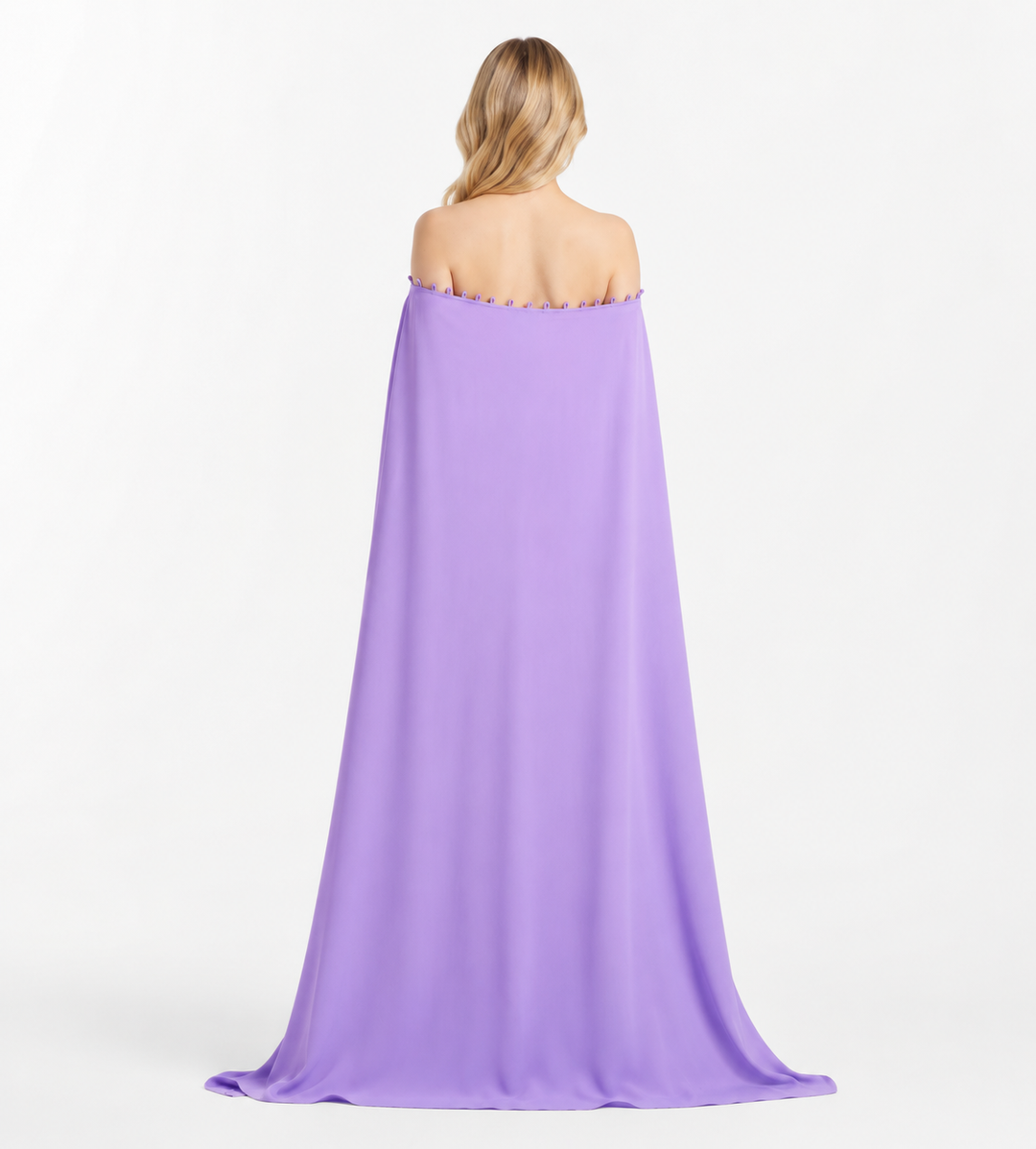 Off-Shoulder Cape Gown - Lavender