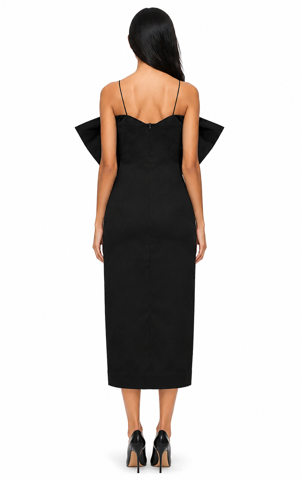 Black Bow Detail Midi Dress – Bowelle