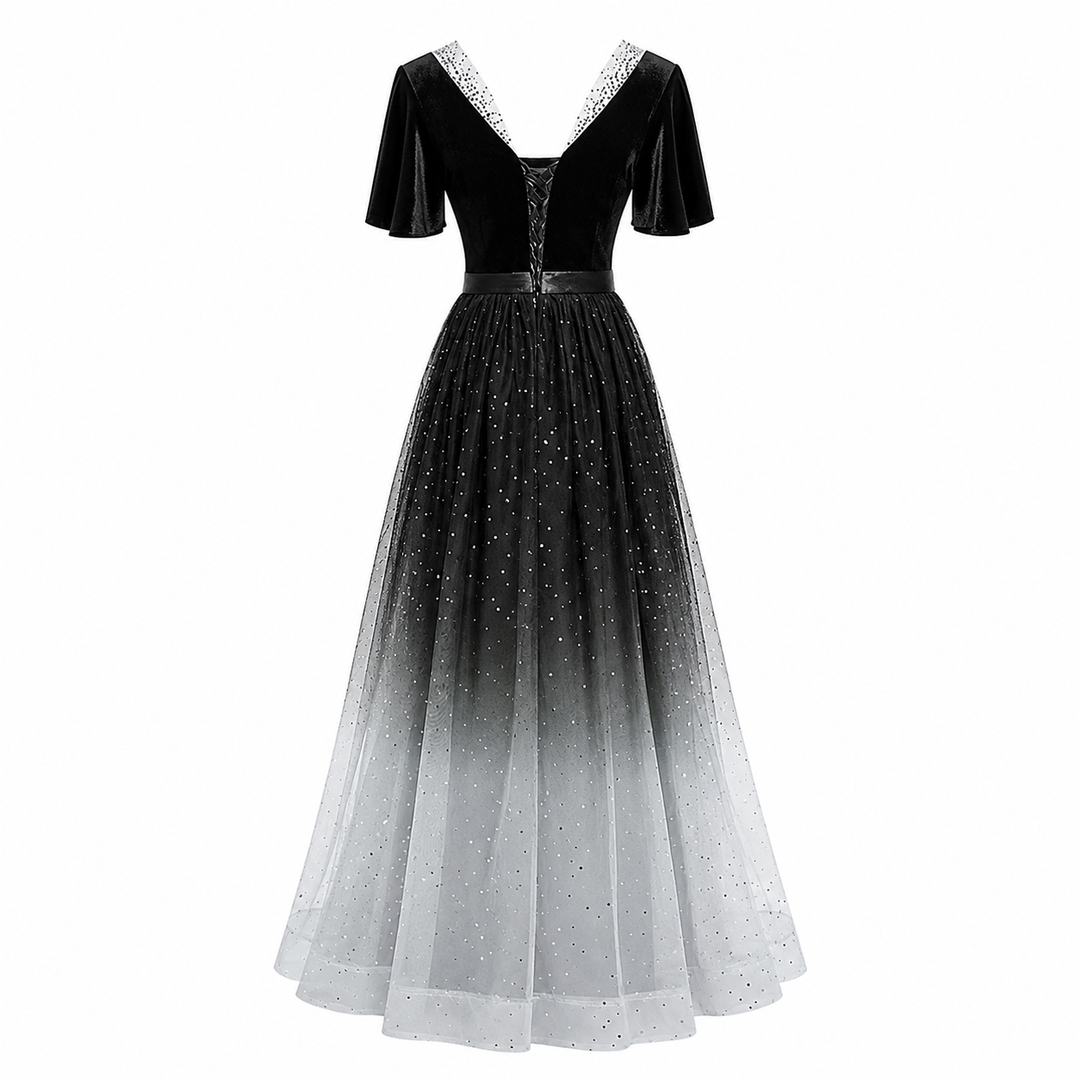 Ombre Stardust Tulle Evening Gown - Eclipse