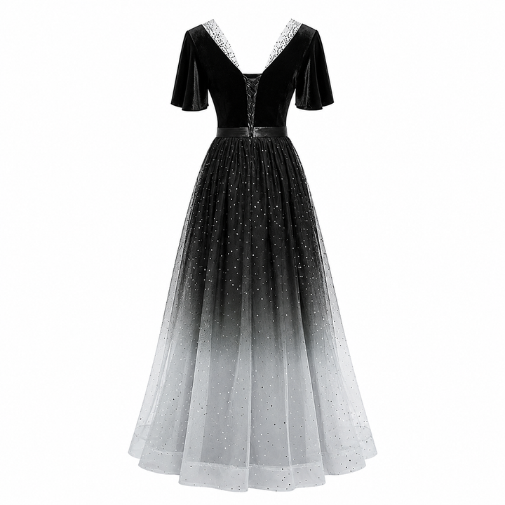 Ombre Stardust Tulle Evening Gown - Eclipse