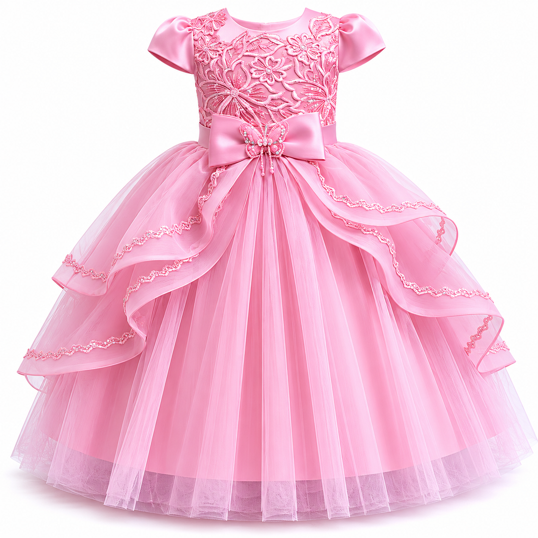Princess Layered Ball Gown for Girls - Royal