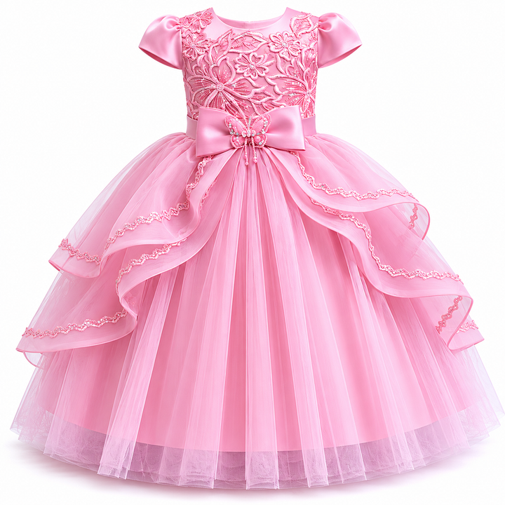 Princess Layered Ball Gown for Girls - Royal