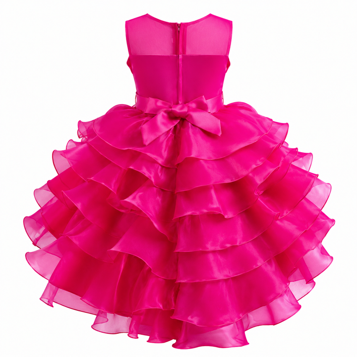 Royal Bloom Layered Princess Dress — Sapphire