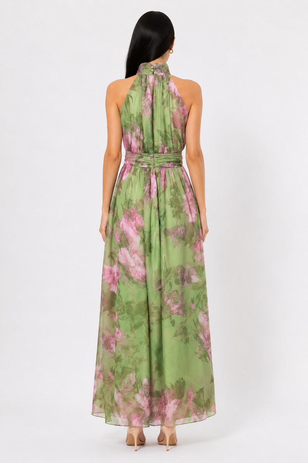 Violet Bloom Halter Maxi Dress - Dream