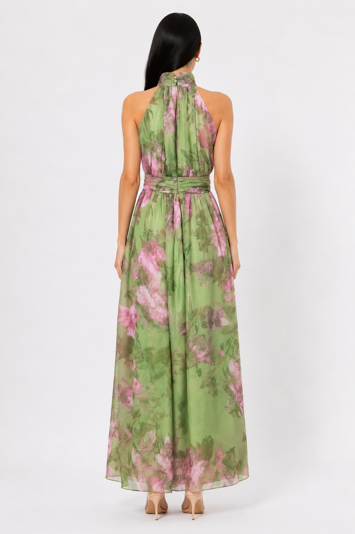 Violet Bloom Halter Maxi Dress - Dream