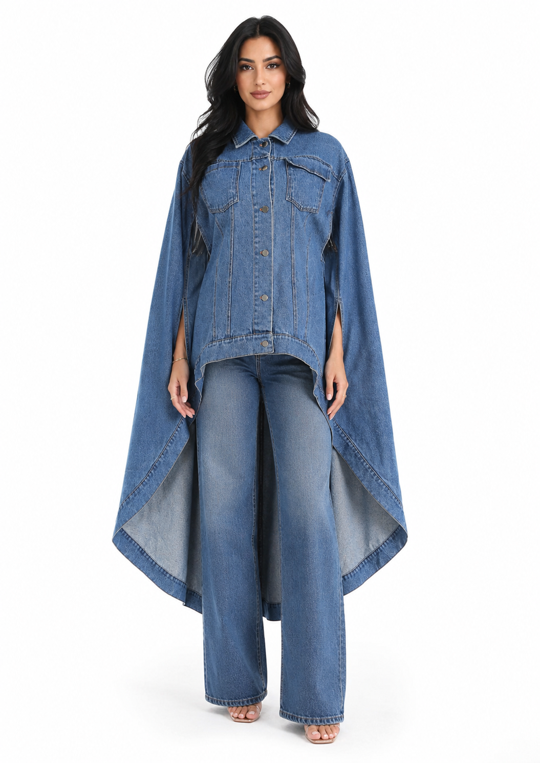 Cape Sleeve Denim Jacket - Cascade
