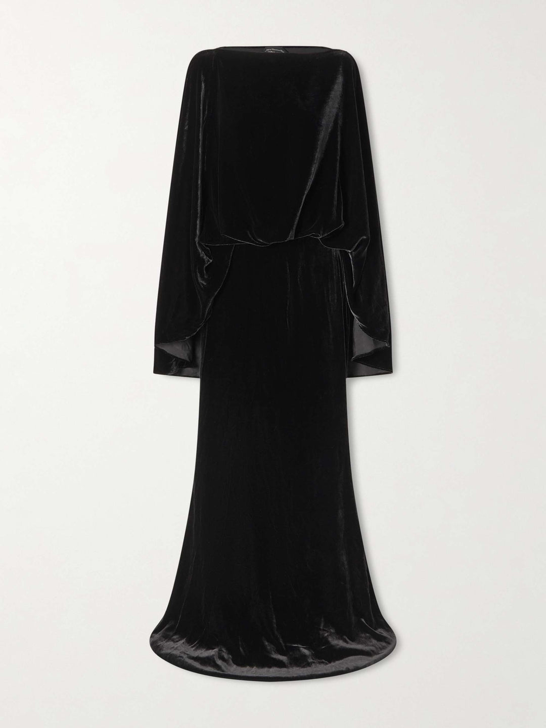 velvet gown with draped cape overlay – NOIR