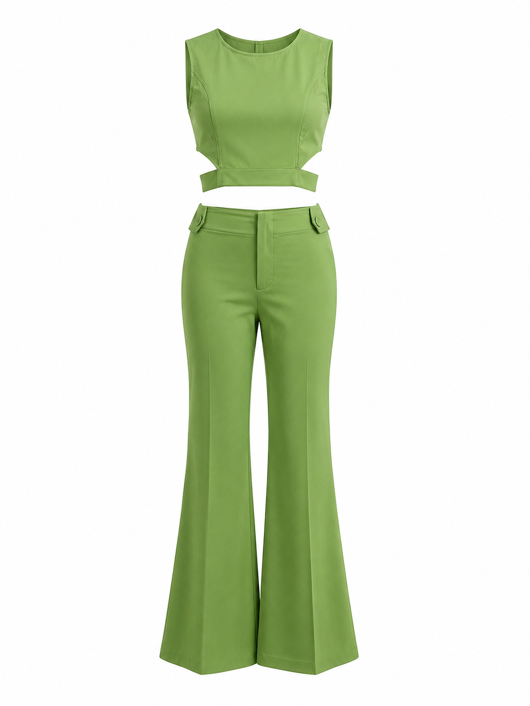 Cut-Out Crop Top & Flared Pants Set — Eclipse