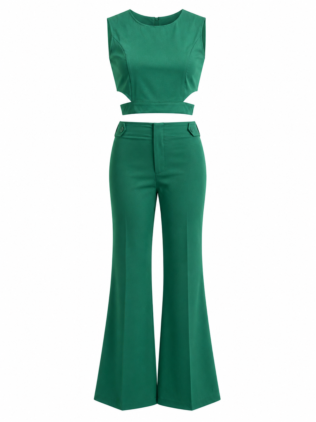 Cut-Out Crop Top & Flared Pants Set — Eclipse