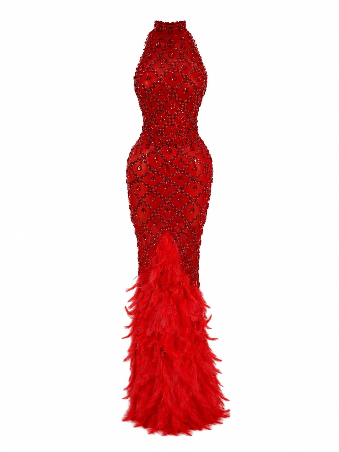Golden Feather Evening Gown - Majesty
