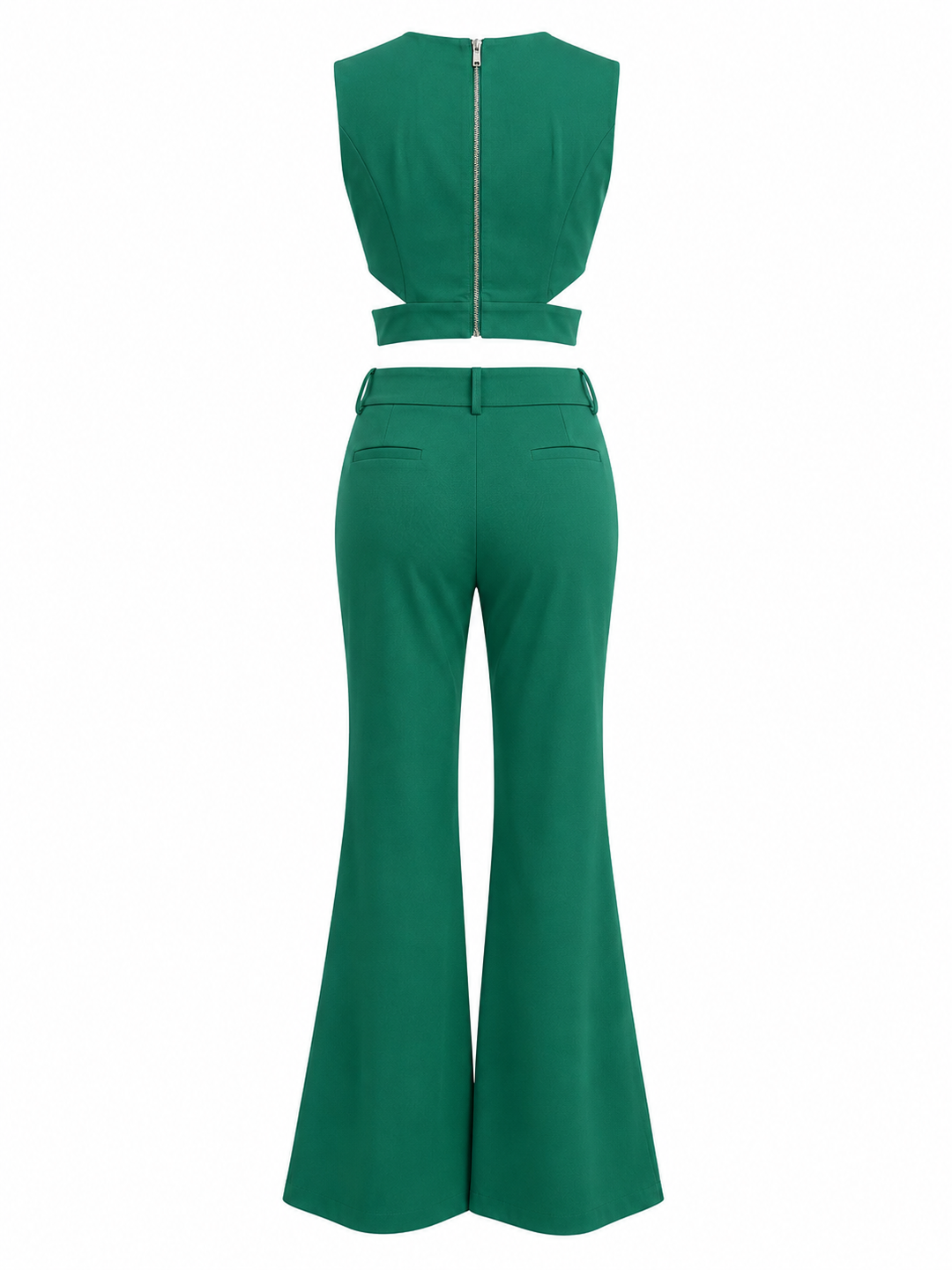 Cut-Out Crop Top & Flared Pants Set — Eclipse