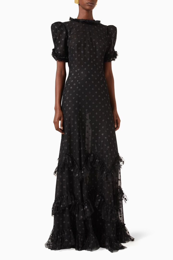 فستان من التول المكشكش بأكمام منفوخة – فييني