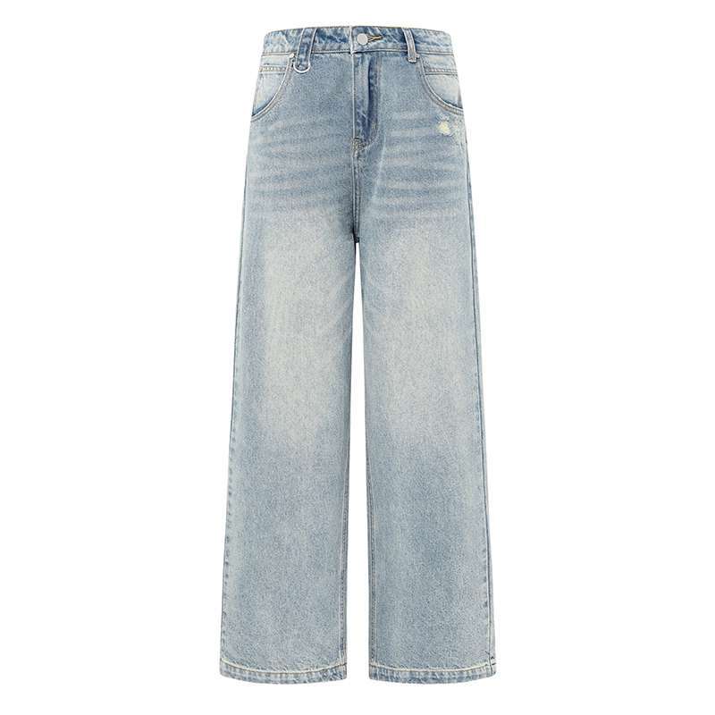 high-waisted wide leg light wash jeans – NOVAE