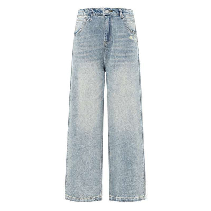 high-waisted wide leg light wash jeans – NOVAE