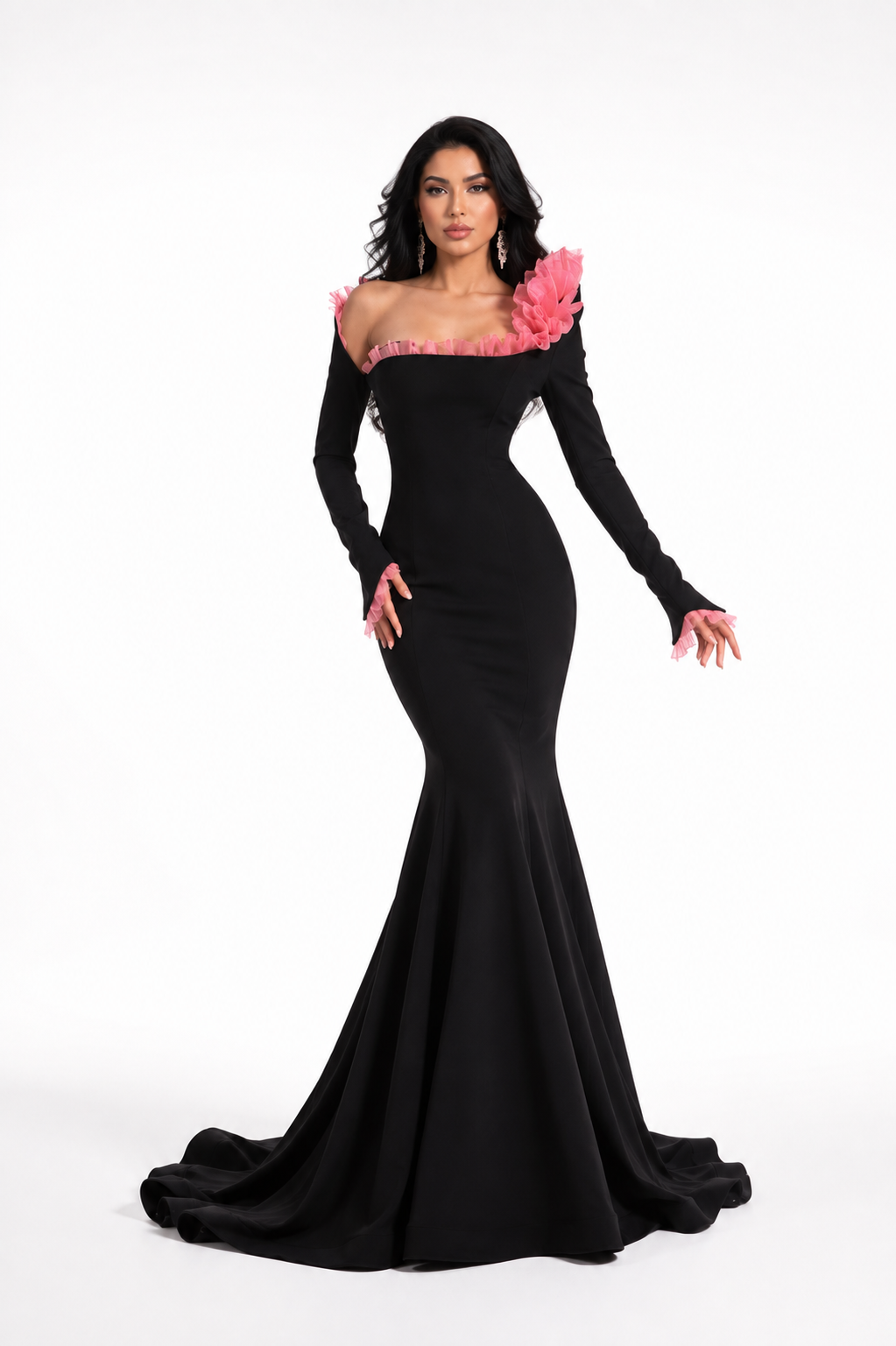 Black Floral Mermaid Maxi Dress – ROSABELLE