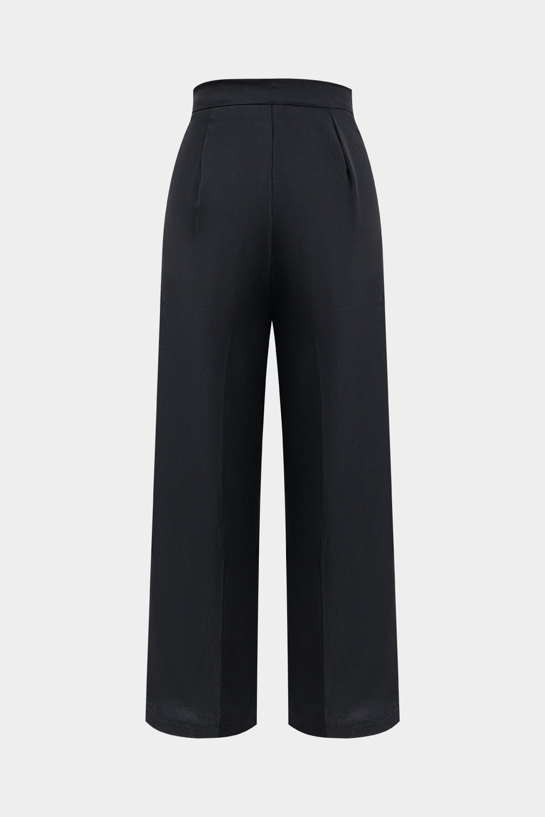 Pleated Tie Front Wide Leg Trousers