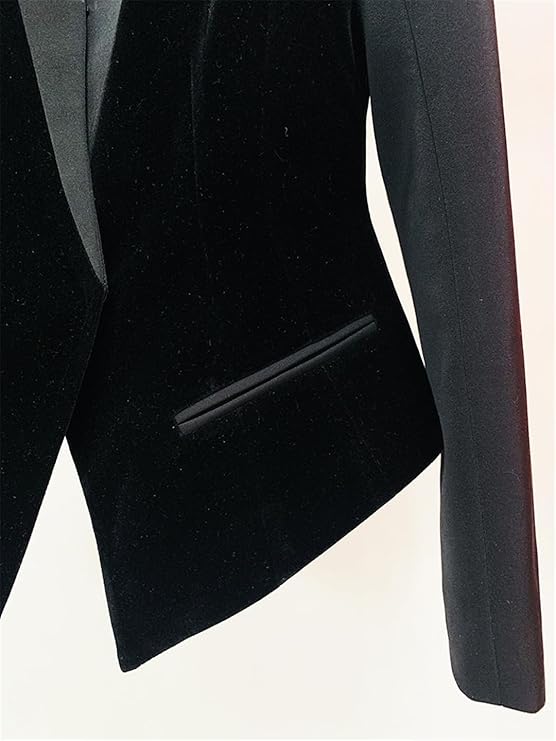 structured velvet-panel blazer – BOLIR