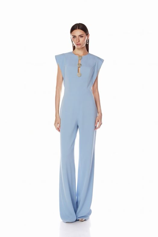 Sleeveless Jumpsuit with Gold Details - CILIE