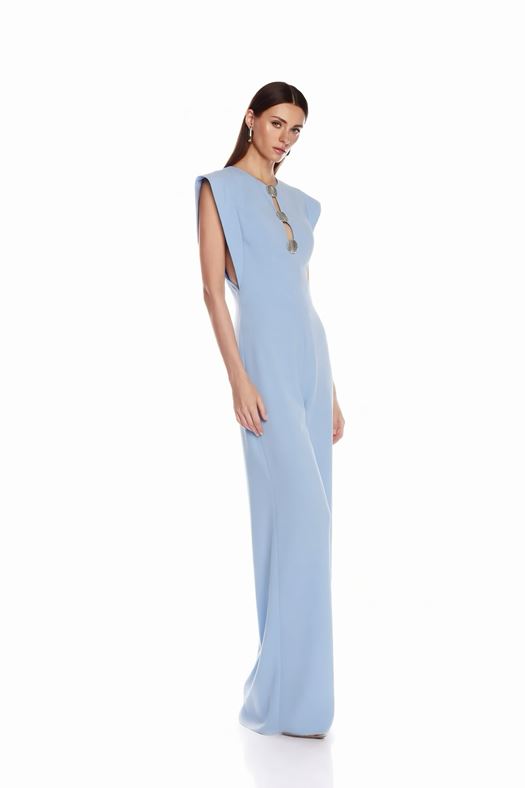 Sleeveless Jumpsuit with Gold Details - CILIE