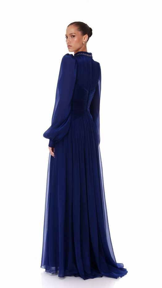Pleated Maxi Dress with Gathered Waist Detail - SNYAI
