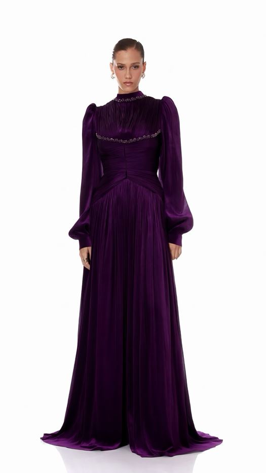 Pleated Maxi Dress with Gathered Waist Detail - SNYAI