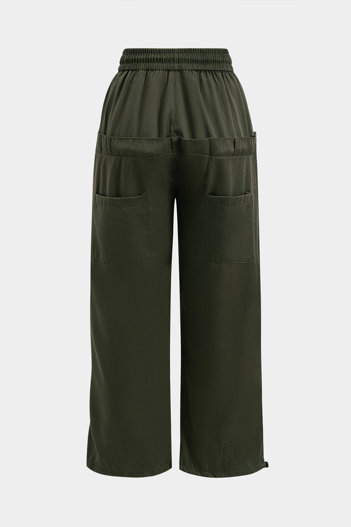Drawstring Wide Leg Trousers