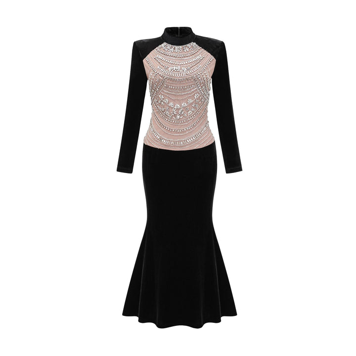 long-sleeve mermaid gown with embellished bodice – ROYALE