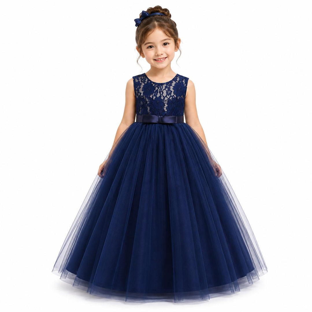 Elegant Lace Princess Dress - Girls