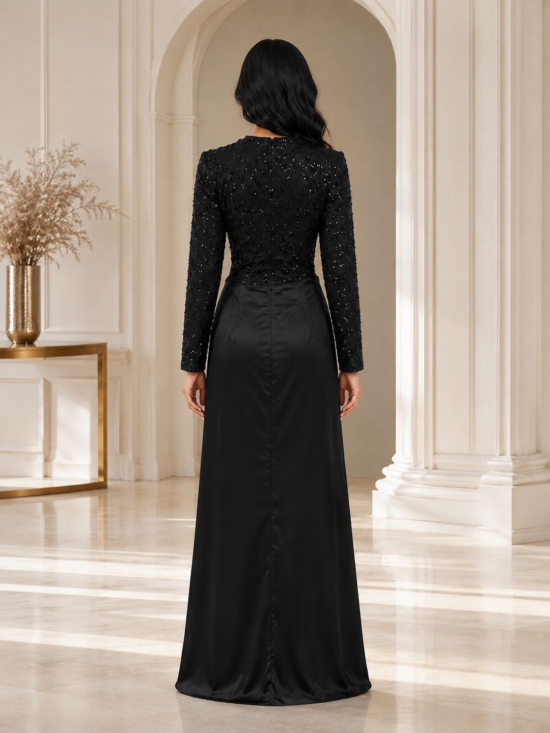 Luxury Sequin Evening Gown - Midnight