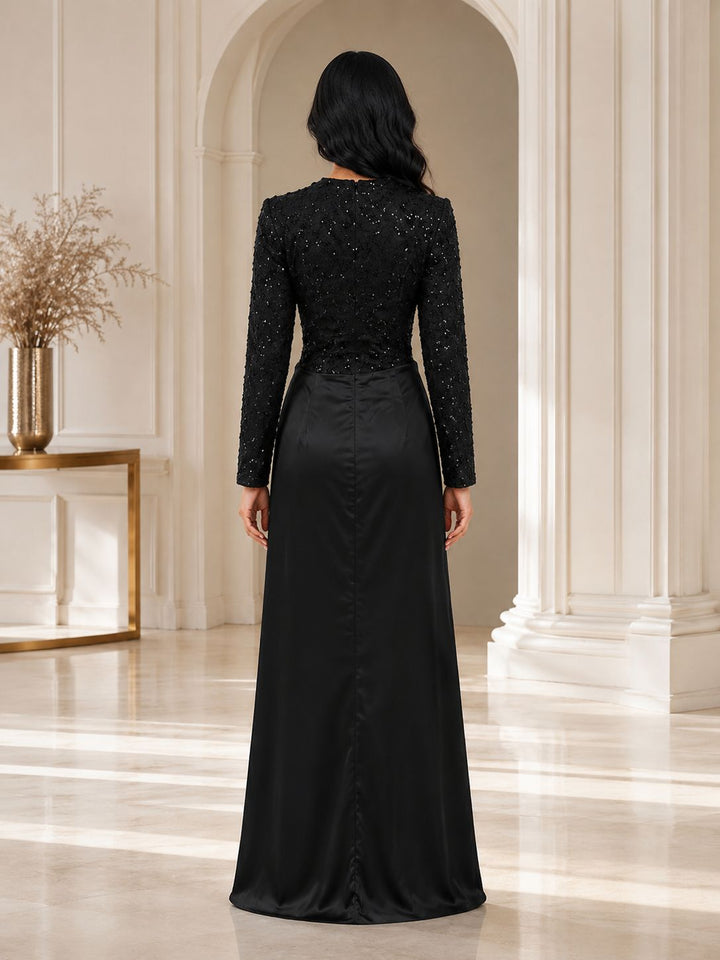 Luxury Sequin Evening Gown - Midnight