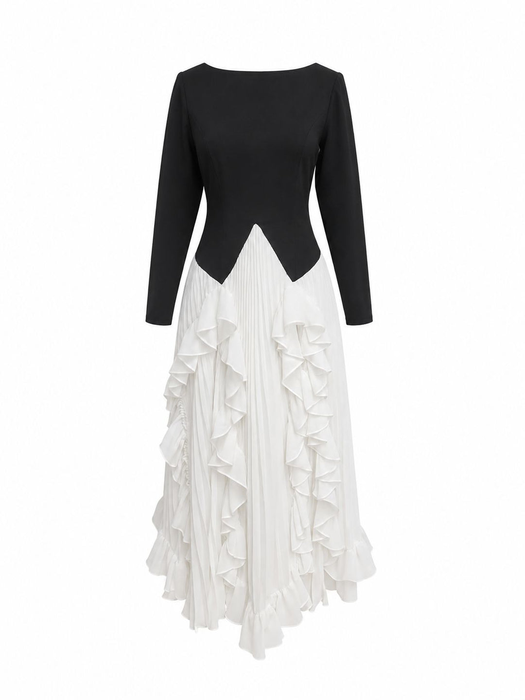 Contrast Ruffle Maxi Dress - Harmony